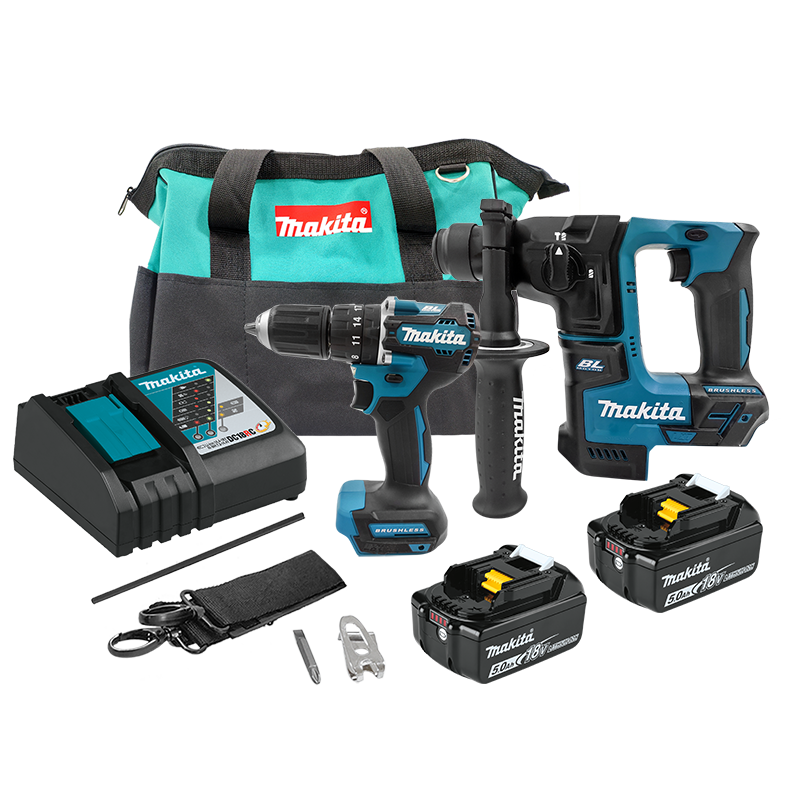 Rotomartillo 18V Brushless Makita DHP487 + Martillo DHR171